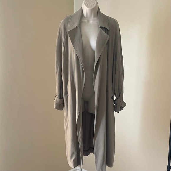 ZARA Elegant Olive Green Women's Trench Over Coat - Picture 3 of 12